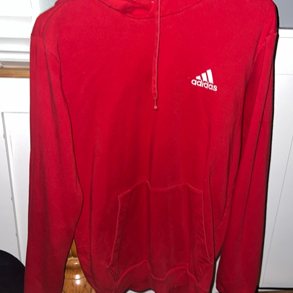 Red adidas hoodie